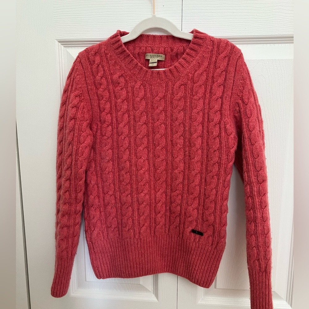 Burberry Cable Knit Sweater Cashmere Wool Blend Burberry women sweater XS